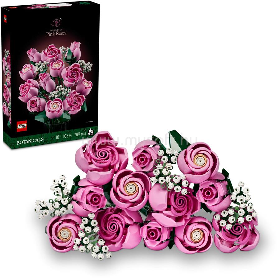 LEGO Botanicals Rózsaszín rózsacsokor, dekoratív virágok 10374