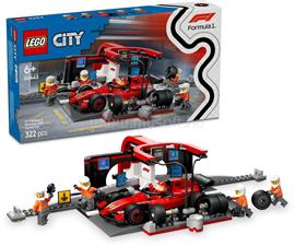 LEGO City F1-es boxutca és személyzet, Ferrari autóval, versenyautós játék 60443 LEGO_60443 small