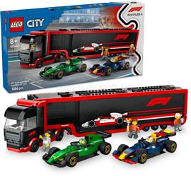 LEGO City F1-es kamion, RB20 és AMR24 F1R-es autókkal, játék versenyautó-szállítót tartalmazó szett 60445 LEGO_60445 small