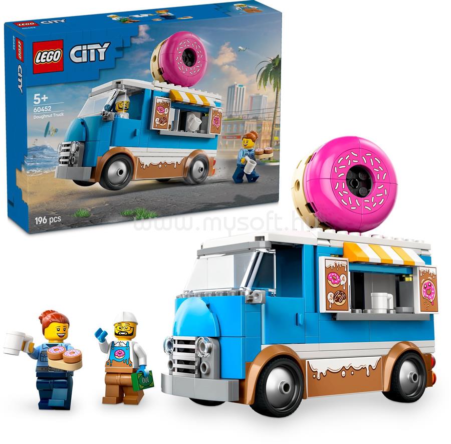 LEGO City Fánkárus büfékocsi, árusító játék jármű 5 éves vagy nagyobb gyerekeknek 60452