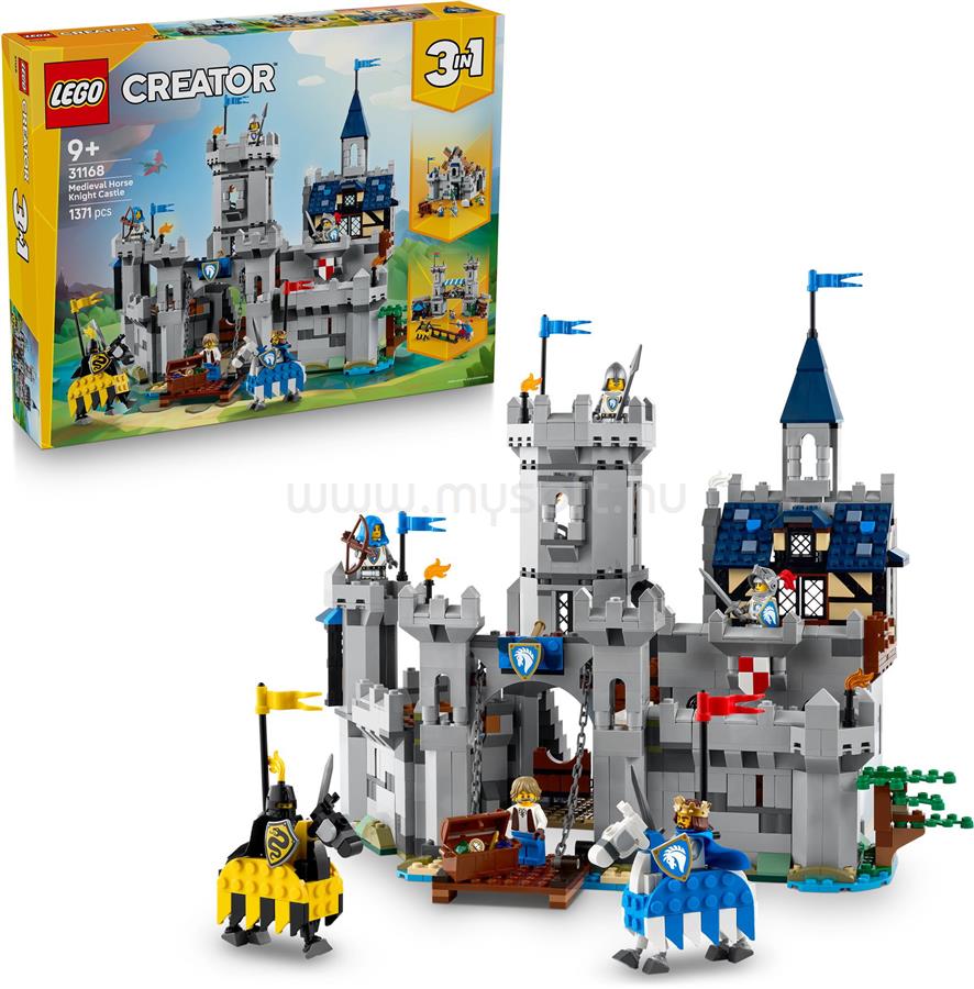 LEGO Creator 3 az 1-ben Középkori lovagi vár, játékkészlet és építőjáték 31168