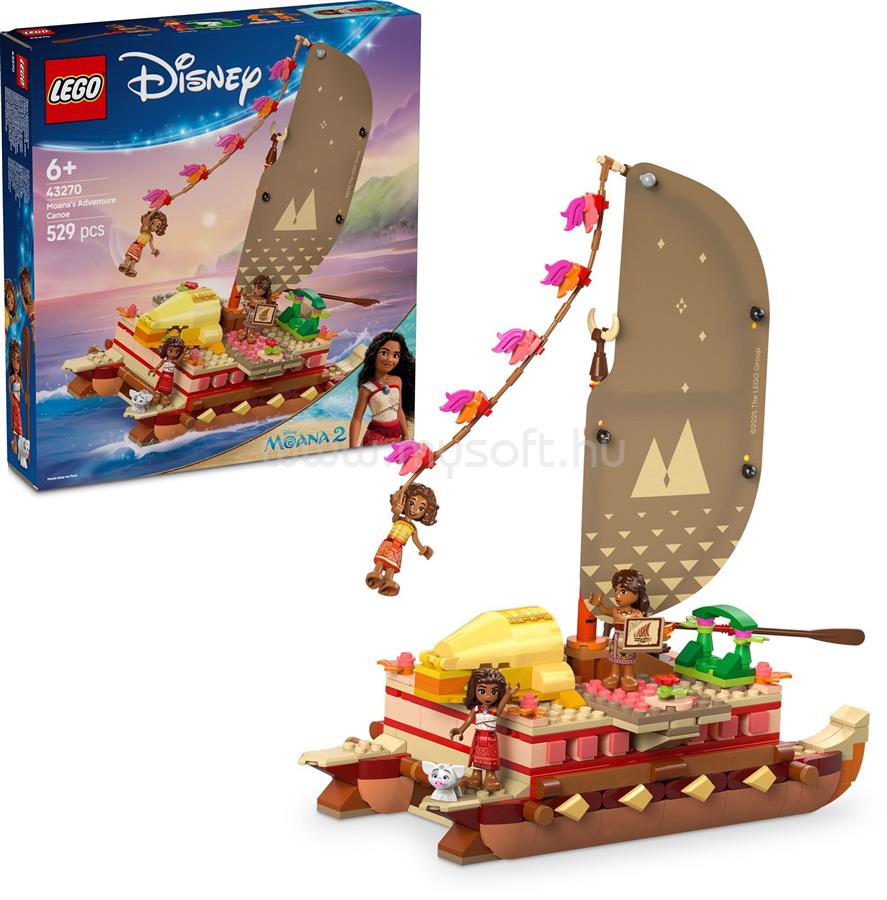 LEGO Disney Vaiana kalandokkal teli kenuja, fantáziadús, játék modellkészlet 43270