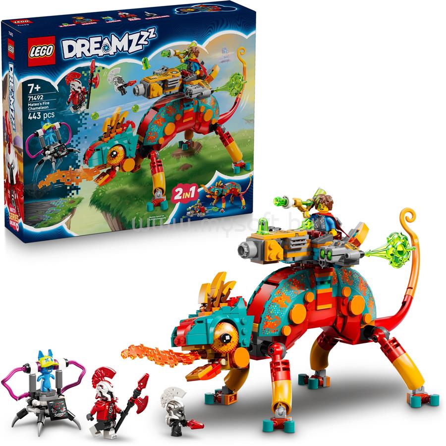 LEGO DreamZzz Mateo tűzkaméleonja, játék a fantáziavilágból 71492
