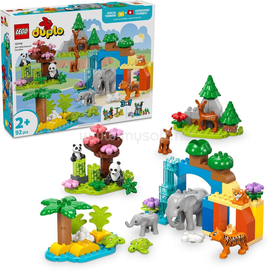 LEGO DUPLO Városi kalandok 3 az 1-ben állatcsaládok a vadvilágban készlet, fejlesztőjáték 10446