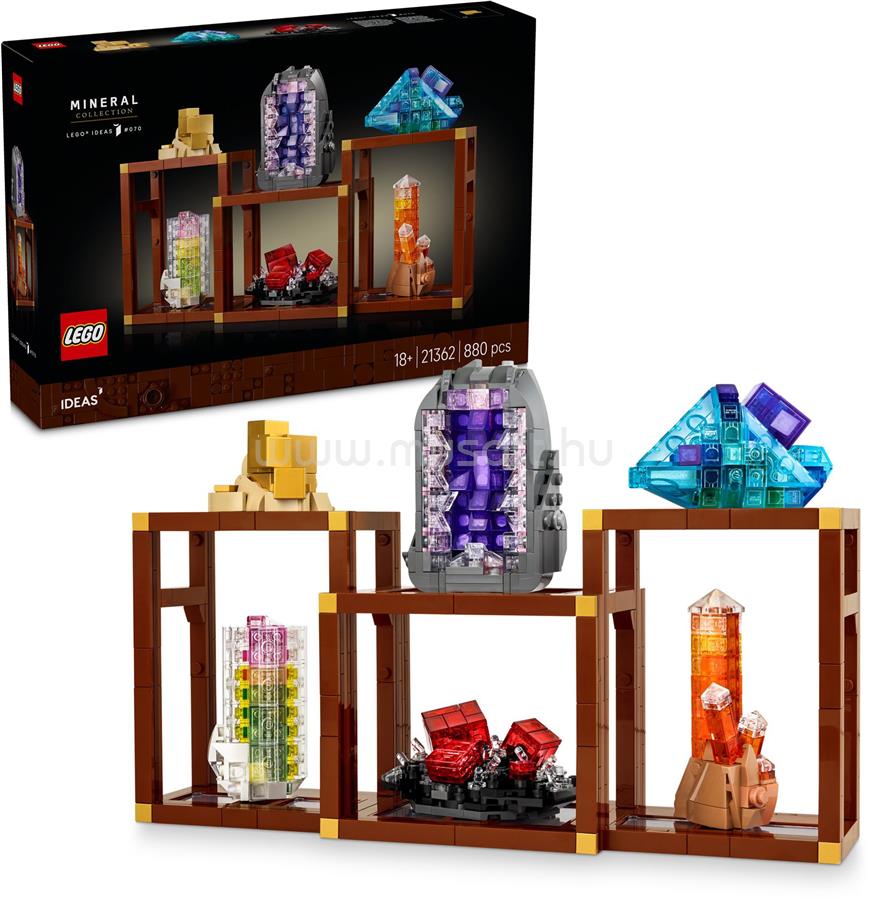 LEGO Ideas Ásványgyűjtemény, ásványkiállítás, dekoráció a nappaliba 21362