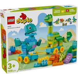 LEGO LEGOR DUPLOR Városi kalandok 3 az 1-ben guruló dinók, játékos tanulást támogató kisgyermekjáték 10451 LEGO_10451 small