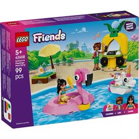 LEGO LEGOR Friends Medencés buli flamingóval és egyszarvúval, játék építőkészlet 42658 LEGO_42658 small