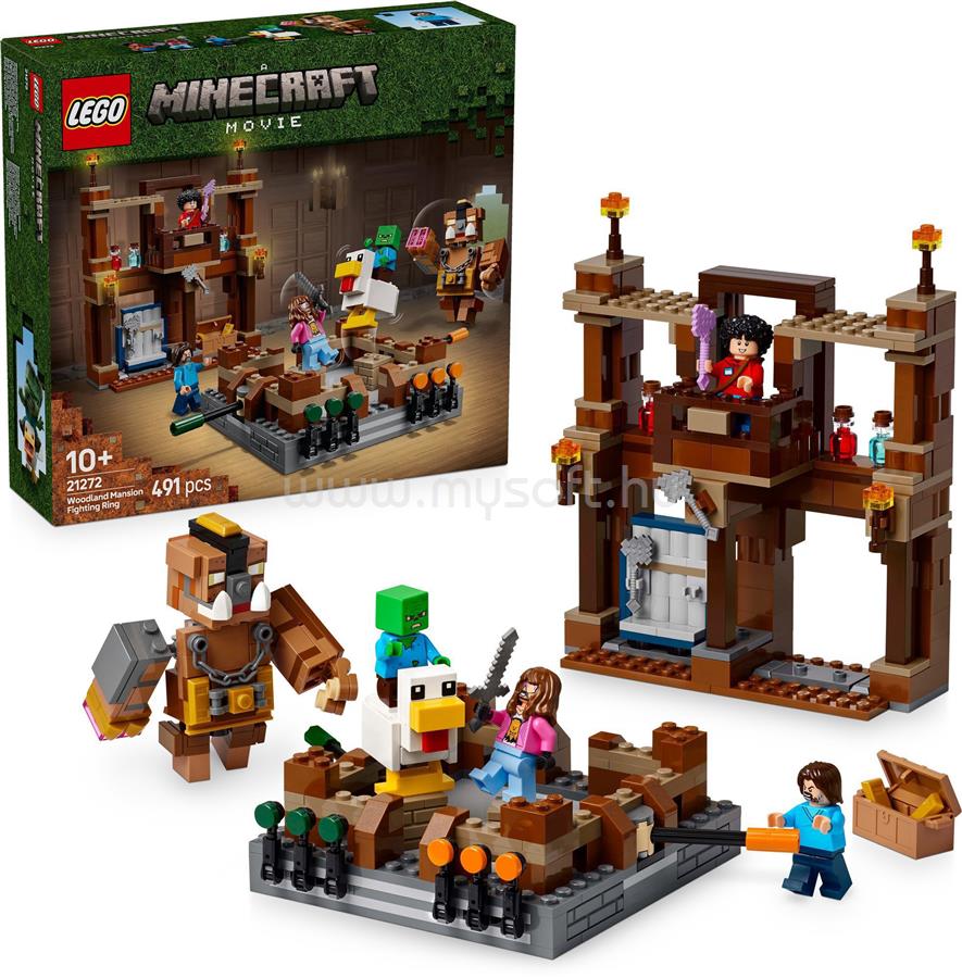 LEGO Minecraft Küzdőtér az erdei háznál, gamerjáték mobfigurákkal 21272