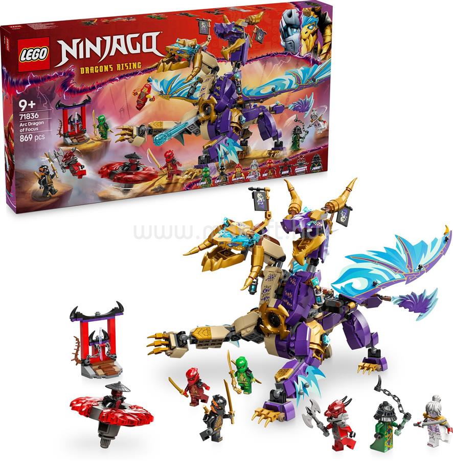 LEGO NINJAGO A koncentráció rangos sárkánya, nindzsás játékszett 71836