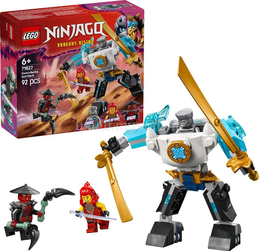 LEGO NINJAGO Zane harci robotöltözéke, történetmesélős játékszett 71827