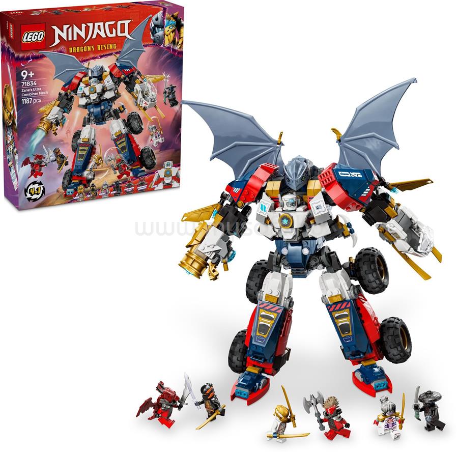 LEGO NINJAGO Zane kombinálható ultra robotja, 4 az 1-ben játék építőszett 71834