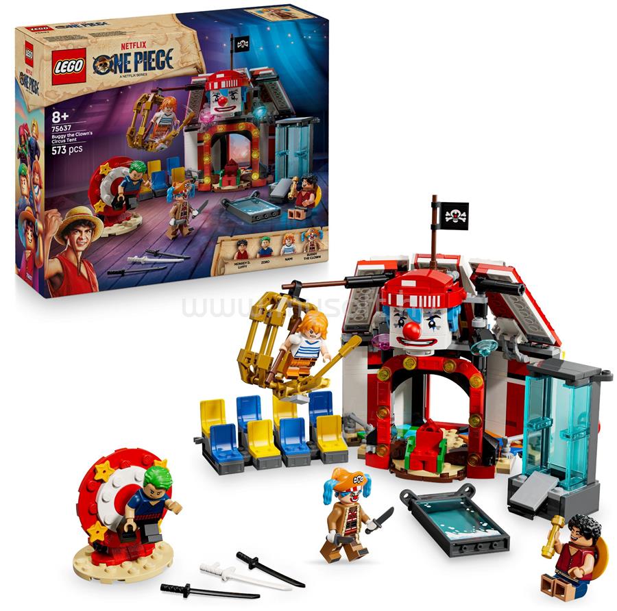 LEGO ONE PIECE Buggy, a bohóc cirkuszi sátra, modellépítő-készlet 75637