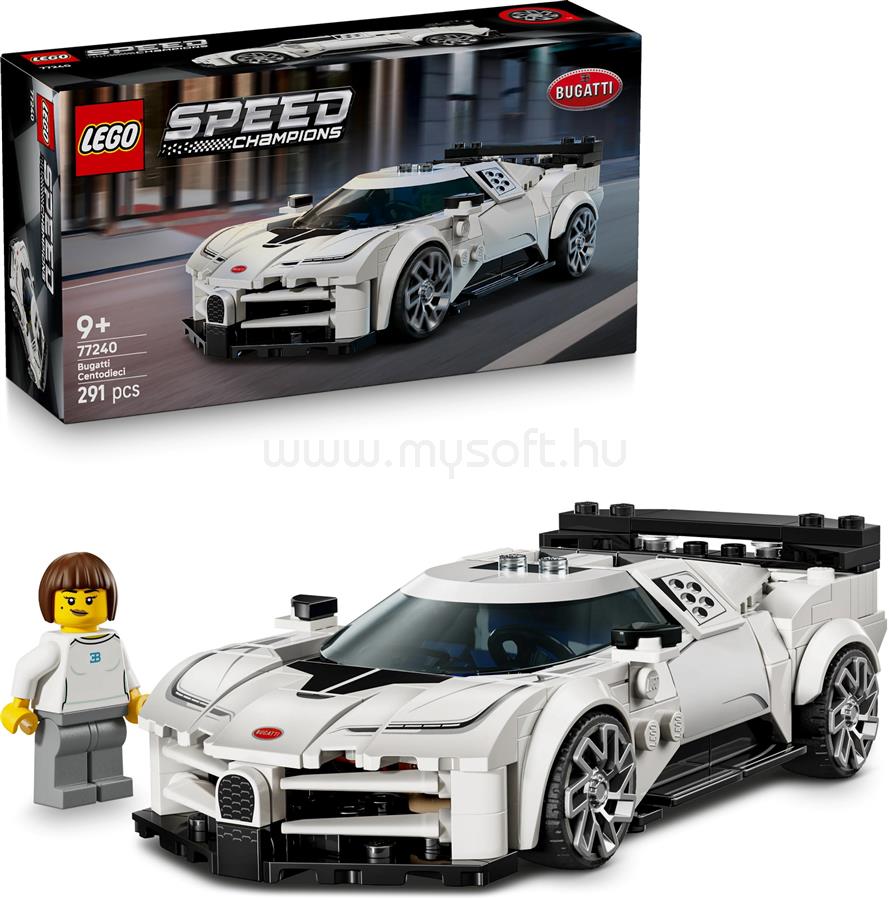 LEGO Speed Champions Bugatti Centodieci hiper sportautó, játék 77240