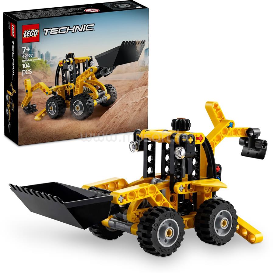 LEGO Technic Árokásó rakodó építőipari játék járművet tartalmazó szett 42197