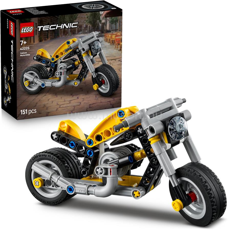 LEGO Technic Sárga motorkerékpár játéképítő-készlet 42225