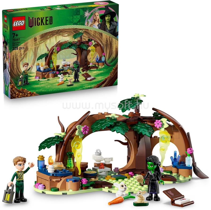 LEGO Wicked Elphaba rejtekhelye, kreatív erdőépítőszett gyerekeknek 75687