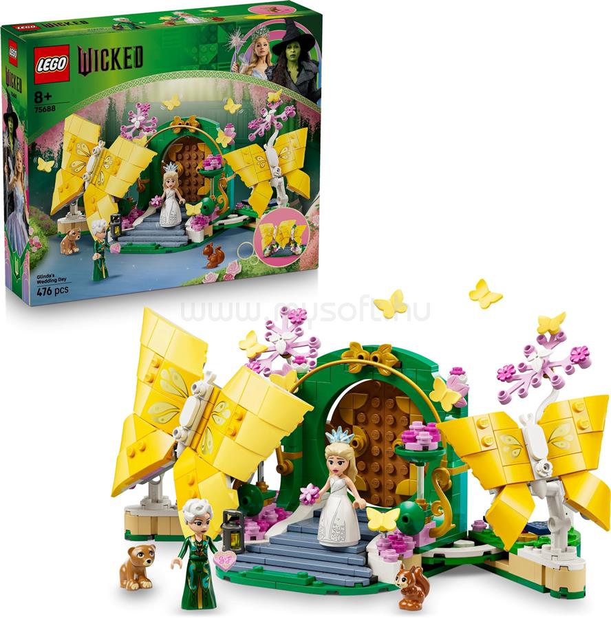 LEGO Wicked Glinda esküvője, pillangós játék a mesés történetekhez 75688