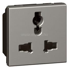 LEGRAND 572623 Arteor Multistandard socket 2P+E unswitched, shuttered, 2 modules, magnesium LEGRAND_572623 small