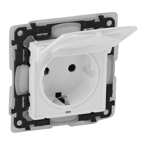 LEGRAND 753119 Valena Life fehér 2P+F IP44 csatlakozóaljzat gyermekvédelemmel, csapófedéllel