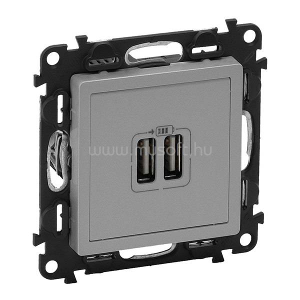 LEGRAND 753312 Valena Life beépített tápegységgel - 5V - 1500 mA alumínium kettős USB töltőaljzat