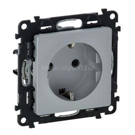 LEGRAND 753325 Valena Life gyermekvédelem nélkül/ csavaros vezetékbekötéssel alumínium 2P+F csatlakozóaljzat LEGRAND_753325 small
