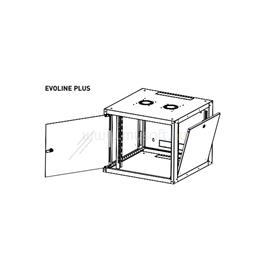 LEGRAND EVO12U6045P Evoline+ 19" 12U 600x450mm levehető oldallapos üvegajtós egyrészes fali rack szekrény LEGRAND_EVO12U6045P small