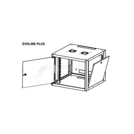 LEGRAND EVO9U6060P Evoline+ 19" 9U 600x600mm levehető oldallapos üvegajtós egyrészes fali rack szekrény LEGRAND_EVO9U6060P small