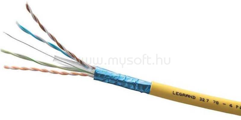 LEGRAND fali kábel réz Cat6A árnyékolt (F/UTP) 4 érpár (AWG23) LSZH (LSOH) sárga 500m kábeldob