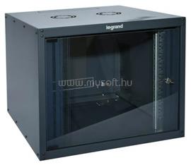 LEGRAND fali rack szekrény 19` 9U MAG: 494 SZÉL: 600MÉLY: 600 antracit egyrészes üvegajtós készre szerelet MAX: 27kg Linkeo LEGRAND_646211 small