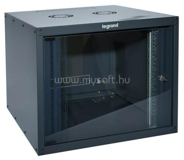 LEGRAND fali rack szekrény 19` 9U MAG: 494 SZÉL: 600MÉLY: 600 antracit egyrészes üvegajtós készre szerelet MAX: 27kg Linkeo