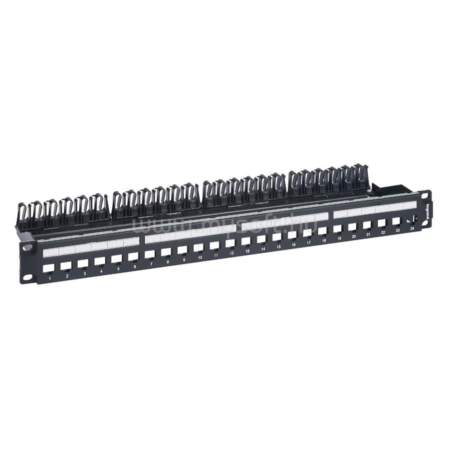 LEGRAND Patch panel  - 1U-19" (modulok nélkül) 24db x RJ45 port fogadására fém kábeltartóval LinkeoC