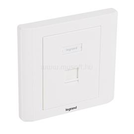 LEGRAND süllyesztett szerelvény - 1xRJ45 keystone port fogadására egyenes fehérburkolattal és kerettel címketartóval LEGRAND_632794 small