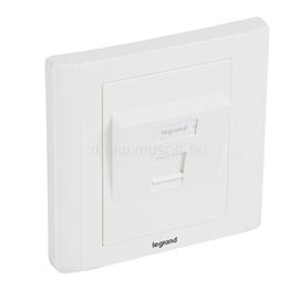 LEGRAND süllyesztett szerelvény - 1xRJ45 keystone portfogadására döntött fehér burkolattalés kerettel címketartóval LEGRAND_632796 small