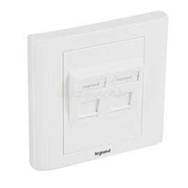 LEGRAND süllyesztett szerelvény - 2xRJ45 keystone port fogadására, döntött, fehér burkolattal és kerettel, címketartóval LEGRAND_632797 small