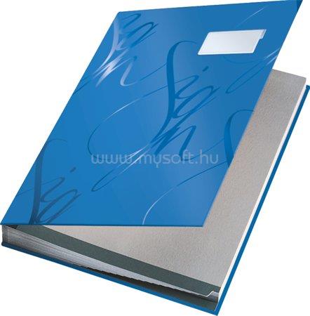 LEITZ Aláírókönyv, A4, 18 részes, karton, "Design", kék