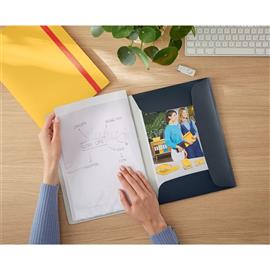 LEITZ COSY PP bársony szürke pólyás iratvédő mappa LEITZ_46700089 small