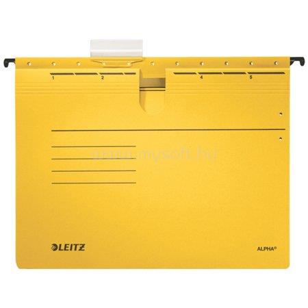 LEITZ Függőmappa, gyorsfűzős, karton, A4, "Alpha", sárga
