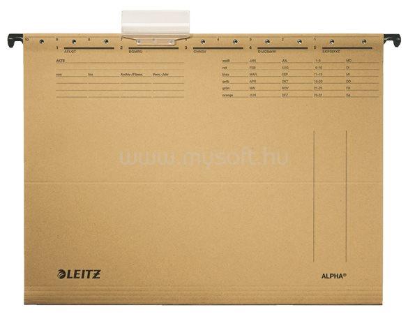 LEITZ Függőmappa, karton, A4, "Alpha Standard", natúr