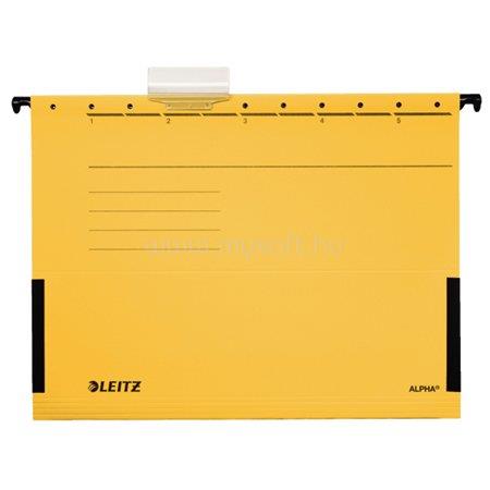 LEITZ Függőmappa, oldalvédelemmel, karton, A4, "Alpha", sárga
