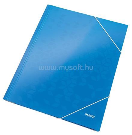 LEITZ Gumis mappa, 15 mm, karton, A4, "Wow", kék