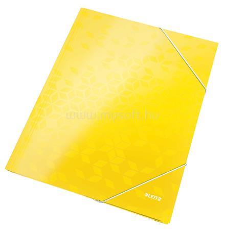 LEITZ Gumis mappa, 15 mm, karton, A4, "Wow", sárga