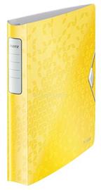 LEITZ Gyűrűs könyv, 4 gyűrű, D alakú, 52 mm, A4, PP, "Active Wow", sárga LEITZ_42400016 small