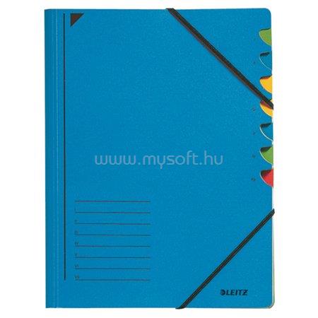 LEITZ karton, A4, regiszteres, 7 részes gumis mappa (kék)