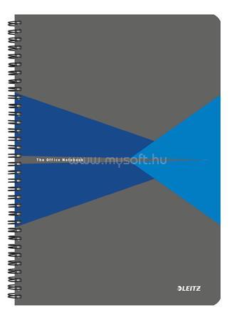 LEITZ Office spirálfüzet, A4, kockás, 90 lap, laminált karton borító (szürke-kék)