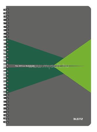 LEITZ Office spirálfüzet, A4, vonalas, 90 lap, PP borító (szürke-zöld)