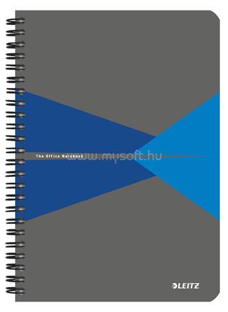 LEITZ Office spirálfüzet, A5, kockás, 90 lap, laminált karton borító (szürke-kék)