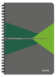 LEITZ Office spirálfüzet, A5, kockás, 90 lap, laminált karton borító (szürke-zöld) LEITZ_44580055 small