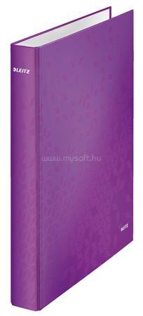 LEITZ Wow gyűrűs könyv, 4 gyűrű, D alakú, 40 mm, A4 Maxi, karton (lila)