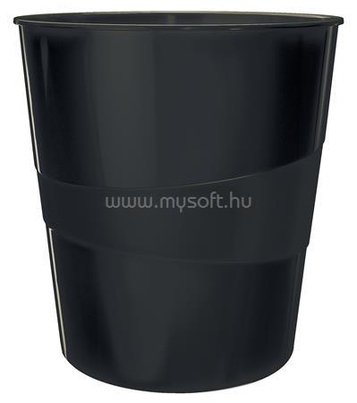 LEITZ Wow papírkosár, 15 liter (fekete)