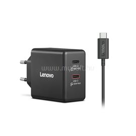LENOVO AC Adapter - Dual USB-C 65W GaN Charger Black - EU 40AW065BEU small